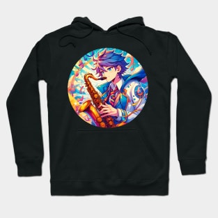 Anime boy saxophone player Hoodie